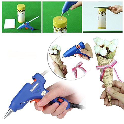 Blusmart Mini Heißklebepistole mit 25 Stück Klebesticks Klebepistole für DIY kleine Handwerkprojekte und schnelle Reparaturen zuhause im Heimwerker &Handwerk (blau, 20 Watt) - 2