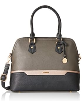 L.Credi Damen Angelique Schultertasche, Grau (Grau/Combi), 13,5x26x33,5 cm