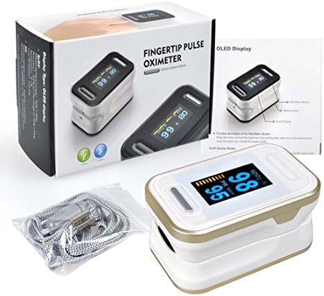 Alarm Function Oximeter Fingertip Pulse Oximeter Medical Portable Finger Pulse Blood Oxygen Monitor Oxygen Saturation Finger Blood Pressure Monitor Fast Readings Oxygen Saturation Level Spo2 Meter Heart Rate Monitor OLED Display In 4 Directions ( Color : Gold )