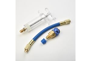 URPIZY Kit d'injecteur d'huile et de colorant pour voiture A/C AC Outils de régénération avec adaptateur coupleur rapide côté bas 1/4 SAE X4T7 30 ml