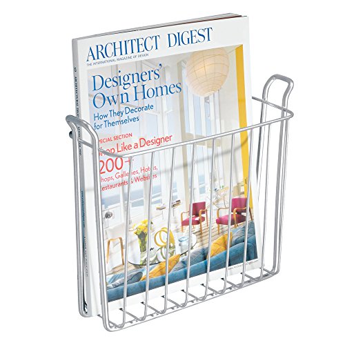 InterDesign Classico Zeitschriftenhalter zum Hängen | wandmontierter Zeitungskorb für Bad, Küche etc. | Ablage für Zeitungen und Magazine | Metall silber - 2