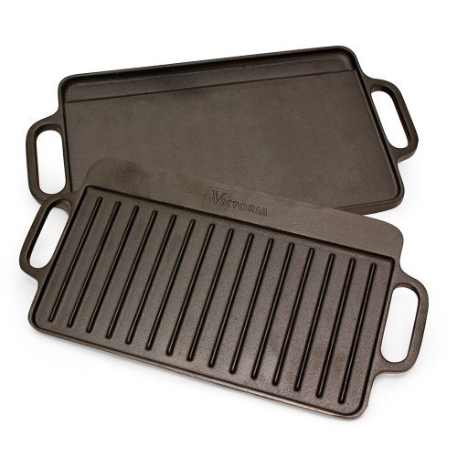 Buy Victoria Rectangular Griddle, Reversible Cast Iron, 12.5 x 7.5 inch