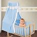TecTake Complete baby crib bedding set canopy fits rocking / swinging cradle - different colours - (Blue)