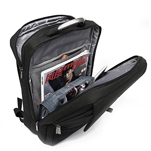Acxeon 15,6 Zoll Universal Laptop Computer Business Tasche Rucksack Anzug Stoff mit Laptopfach /Akteneinteilung / Zubehörfächer Aktentasche für den Menschen (Schwarz) - 4