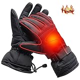 elektrische wärmehandschuhe ❄ FEATURE: Elektroheizung Handschuhe ist wasserabweisendes und atmungsaktives Gewebe, angetrieben durch die Lithium-Batterie, warm und rutschfest, Touchscreen Fingerspitzen.Heizbereich: Finger
