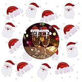 NICEXMAS Lustige Weihnachtsdeko für Gläser / Weihnachtsmannmützen - Tischdekoration aus Karton X 20 und Santa Weihnachtsmann Confetti (24 g)