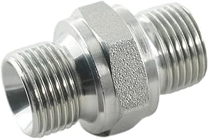 FITTINGSTORE Mamelon double avec filetage en pouces (60 ° Univers aldicht Cône, cône intérieur), jusqu'à 400 bar haute pression, hydraulique de mamelon double