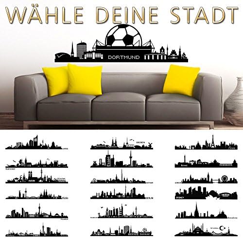 Grandora W5153 Wall Decal Skyline Cities to choose 1.40m Length black - Barcelona Höhe: 38cm