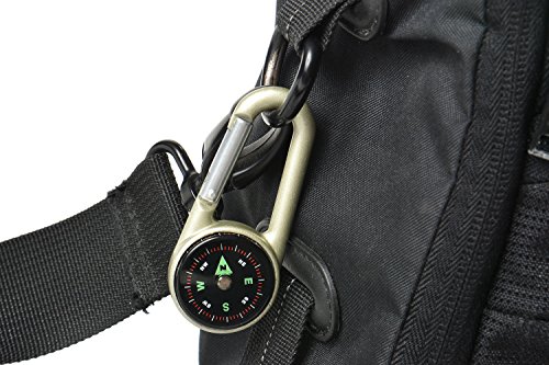 LAGERRÃ„UMUNG! Huntington CTC-01 Karabinerhaken-Kompass und Thermometer, professionell flüssigkeitsgedämpfte Anzeige im Metallgehäuse (DC27T2 DE) - 2