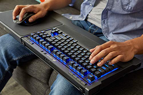 Corsair K63  inal  mbrico Teclado Gaming mec  nico  Cherry MX Rojo  Retroiluminaci  n LED Azules  QWERTZ  Negro