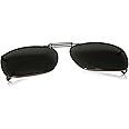 Dioptics Haven 1 REC Clip On Sunglasses Polarized Rectangular, Gunmetal, 54 mm