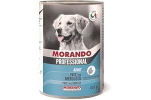 Morando Professional Adult Pastete Nassfutter für Hunde (100% Made in Italy, Hauptzutat: Kabeljau, Hundefutter nass, hochwertiger Hundesnack, Portionsgröße: 400 g)