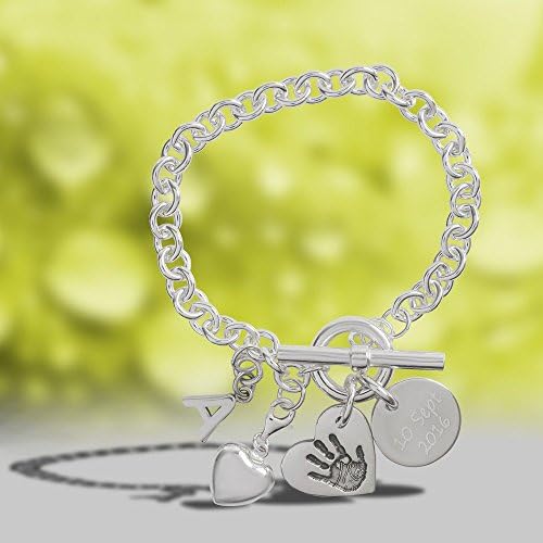 Personalised Birthday Bundle Bracelet Jewellery with Yours or Your Own Child's Hand Print or Foot Print Impressions