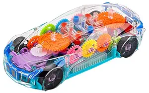 Cable World Plastic 3D with 360 Degree Rotation, Gear Simulation Mechanical Sound and Light Car Toy for Boys and Girls (Multicolor, Multi Design)