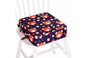 TOTIDYH Rehausseur Chaise Enfant Portable RéHausseurs AntidéRapant Rehausseur De Chaise Bebe Coussin Rehausseur Chaise Enfant RéHausseur Enfants Chaise avec 2 Ceintures De SéCurité(Ours)