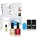 Produktbild nyk1 UV-Basics – nailac Nagellack-Gel Starter Kit 2 x Farben Iced Cappuccino und Decadence 36 W UV-Lampe gratis Beauty Kit Tragetasche Plus Top und Base Coat, CND Solar Öl, 200 fusselfreie Tücher, Prep und Shine Kleberückstände Entferner Vollständige Anleitung Booklet. Alles, was Sie brauchen, um komplett Gorgeous glänzend lang anhaltenden Maniküre und Pediküre