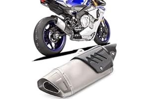 PRORACER Auspuffanlage für Motorrad Auspuffanlage Auspuff für Yamahá Hónda Suzukí Kawasaki BMẂ Aprilia (Schwarz 38-51mm)