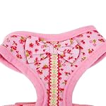 UEETEK-Motivi-floreali-piccoli-piccolo-cane-cinturino-pettorale-con-guinzaglio-piombo-taglia-M-rosa