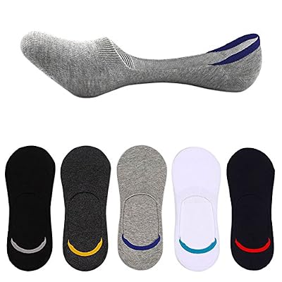 CHIC-CHIC Homme Lot de 5 Paires de Chaussettes Basses Invisible Protège Pied Socks Sport Respirable Souple EU 38-42