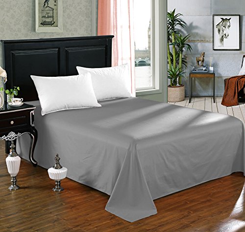WOLTU BW5002dgr Tagesdecke Bettüberwurf Sofaüberwurf , Betttuch Bettlaken ohne Gummizug , Decken Überwurf Plaid , 100% Baumwolle , 210x240 cm , Dunkelgrau