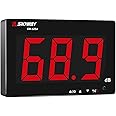 Decibel Meter 30dB-130dB, Wall Mounted Hanging Sound Level Meter for Classroom Noise, Large Screen SPL Meter with Alarm, USB Powered Noise Tester for Public Area/Restaurant