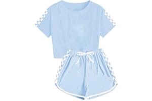 XINYUNZU Kinder Kleidung Kinderkleidung Anzug Set Trainingsanzug Tshirt mit Shorts Sommer Casual Klamotten Bekleidungssets für Mädchen und Jungen 5-14 Jahre