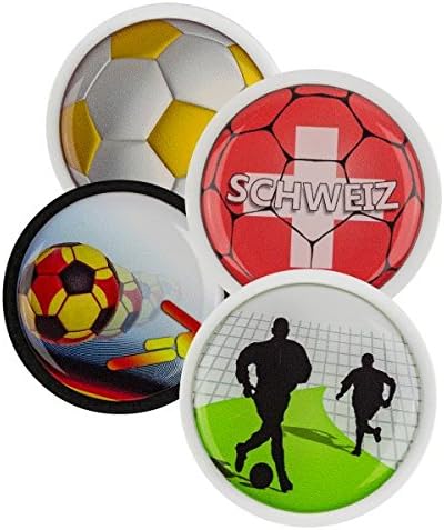 Magnets Set of 4 M0164 Football Switzerland Large and Strong Adhesive – For Kids, Children's Room, Office, Home, Fridge Whiteboard