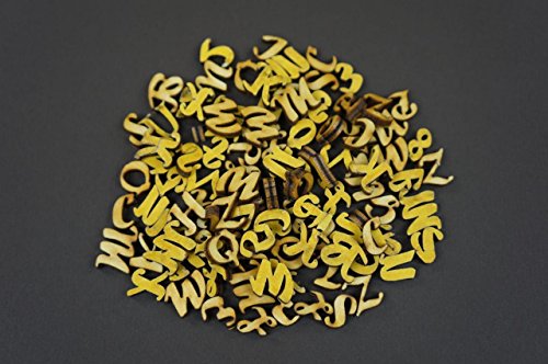 250+ Holz kleine Buchstaben (1cm) Alphabet Dekoration Selbstklebend (NF45) - 3