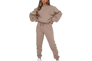 amropi Tuta da Donna Vello Foderato Pullover Felpa e Pantaloni Jogging Tute