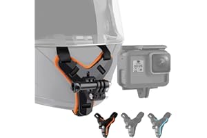 Lupholue Soporte de Barbilla para Casco de Moto Butterfly Sticky Mount con 2 Brazos extendidos y Hebilla J para GoPro Hero 11, 10 Negro, 9, 8, 7, (2018), 6 5, Hero Black, Session, Xiaomi Yi, SJCAM