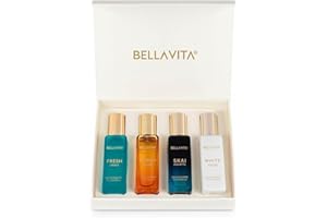 BELLA VITA LUXURY BellaVita Luxury Unisex Cologne Gift Set (4x20ml) | Vanilla & Oud Fragrance Includes Honey OUD, SKAI, FRESH & White OUD | Mini Perfumes & Spicy Vanilla Perfume Oil | Travel Size Edition Perfume