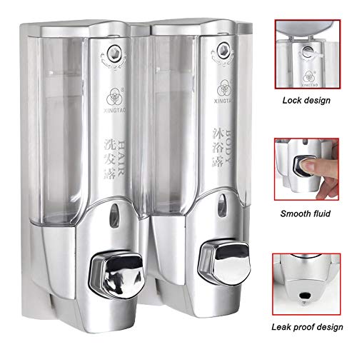 K-Y Accessori per Il Bagno Dosatori da Doccia Sapone s Dispenser di Sapone di Vetro Bianco (x2 350ml) Dispenser