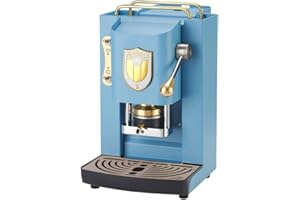 FABER COFFEE MACHINES | Modell Pro Deluxe Scudetto | Kaffeemaschine für ESE-Pads 44 mm | Farbe Torquoise Messing-Finish | Padpresse aus Messing | Napoli Campione (Logo Bianco)