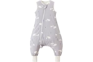 Nivolltha 1.5 TOG Schlafsack mit Füßen, 100% Baumwolle Warm Ganzjahres Premium Qualität Kinder Schlafsack mit Beinen, Bären, Größe M