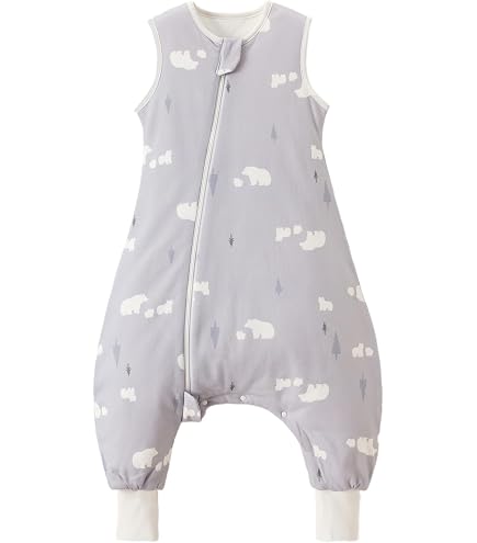 Gigoteuse Été Bébé 0.5 TOG Sans Manches Avec Pieds - Turbulette Mousseline Rayée - Sac De Couchage 3-12 Mois Garçon Fille