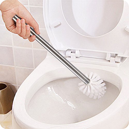 OUNONA 3 Stück Toilettenbürste Edelstahl WC Bürste WC Bad Reinigung Kopf Halter Chrom - 6