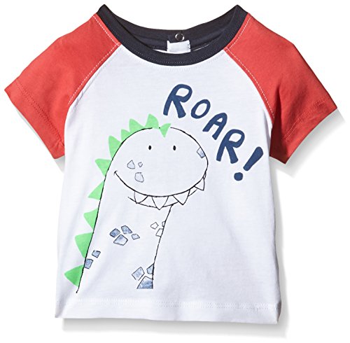 Pumpkin Patch Baby-Boys Roar Tee Plain T-Shirt, Off-White (Milk), 6-9 Months (Manufacturer Size:6-12M))