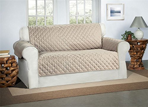 Safari Homeware Cubre Beige/Crema para Sofás de 2 Plazas - Protector para Sofás Muebles Acolchado de Lujo