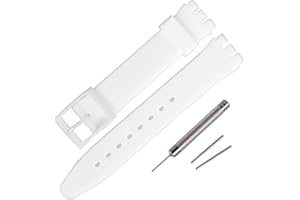 Rihahisy Bracelet de montre en caoutchouc de silicone ultra fin de 16 mm pour Swatch