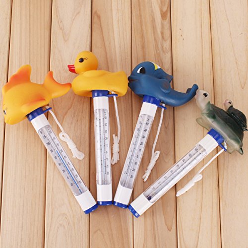 UNIQUEBELLA Pool Thermometer Ducks Poolthermometer Pool Schwimmbad rund Schwimmbecken - 6
