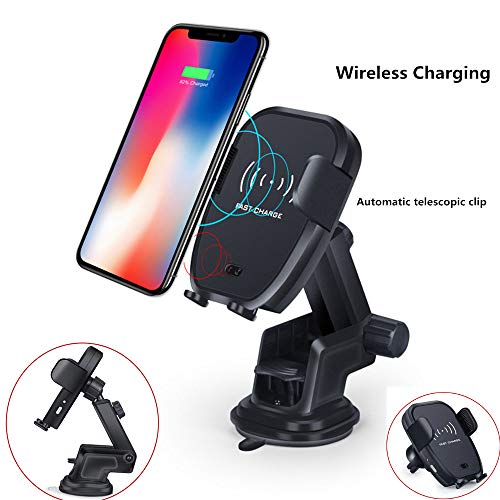 Ankia - Cargador inalámbrico para teléfono de coche, con función de carga rápida Qi y soporte de rejilla de ventilación de aire para dispositivos habilitados para Qi, Samsung Galaxy S8 S7/S7 Edge, Note 8 5, iPhone X, 8/8 Plus