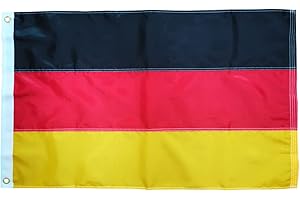 TCTOHZNG Bundes und Deutschland Fahne Deutsche Flagge mit Messing-Ösen 90 * 150cm 210D Nylon-Material mit Genähten Streifen Premium Wetterfeste Flaggen für Draußen und Drinnen