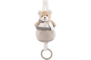 Chicco - Gioco My Sweet DouDou Carillon Orsetto, in Morbido Velour da Agganciare alla Culla, con Ninna Nanna per Accompagnare il Bimbino al Sonno, Colore Neutro, 0 mesi+