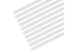 M METERXITY 15-Pack Square Plastic Bars Rods, 3mm x 250mm ABS Smooth Plastic Tube Rod for DIY Craft Sticks/Sand Table Model/Scene Making, Easy to Cut and Paint[White]
