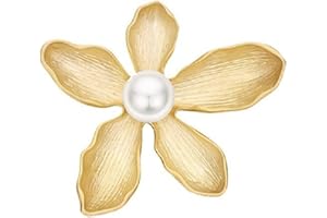 Kaichen Petal Pearl Brooch, Jewelry for Women, Girls, Ladies, Exquisite Packaging