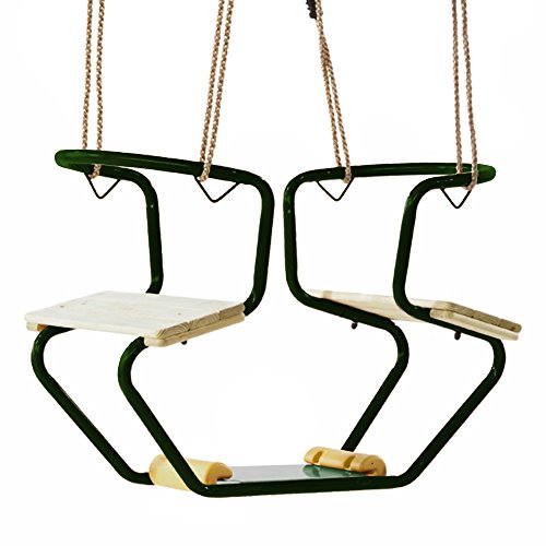 Preisvergleich Produktbild WICKEY Doppelschaukel Gondelschaukel Metall Club Schaukelsitz, 920x440x530mm, Metall, grün