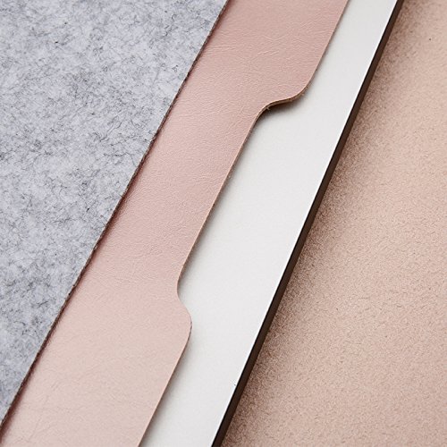 EooCoo Laptop-Tasche, Filz, Mikrofaser LederHülle Ultrabook Laptop Tasche Filz Sleeve Speziell für Macbook Air / Pro / Retina 13″ – Rose Gold - 5