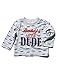 M&Co Baby Boys Long Sleeve Car Print Daddys Little Dude Slogan Cotton Casual T-Shirt Grey Marl 3/6 Mnths