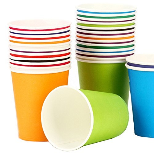 Kail vacaciones vasos desechables, vasos de papel para DIY (varios colores, 7 oz, 100 Count) KAIL-CUPS, 100