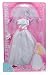Produktbild Hochzeitskleid / Brautkleid für Barbie, Steffi,... mit Rose in pink, Schleier und Diadem